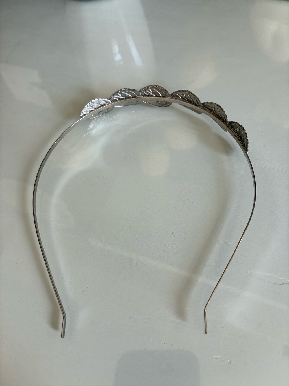 Silver Leaf Headband Hairband - Picture 2 of 2